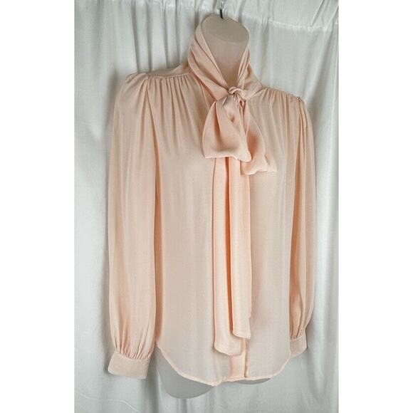 eva mendes Bow Blouse, Peach, Sz: XS, 57-29 - Picture 2 of 16